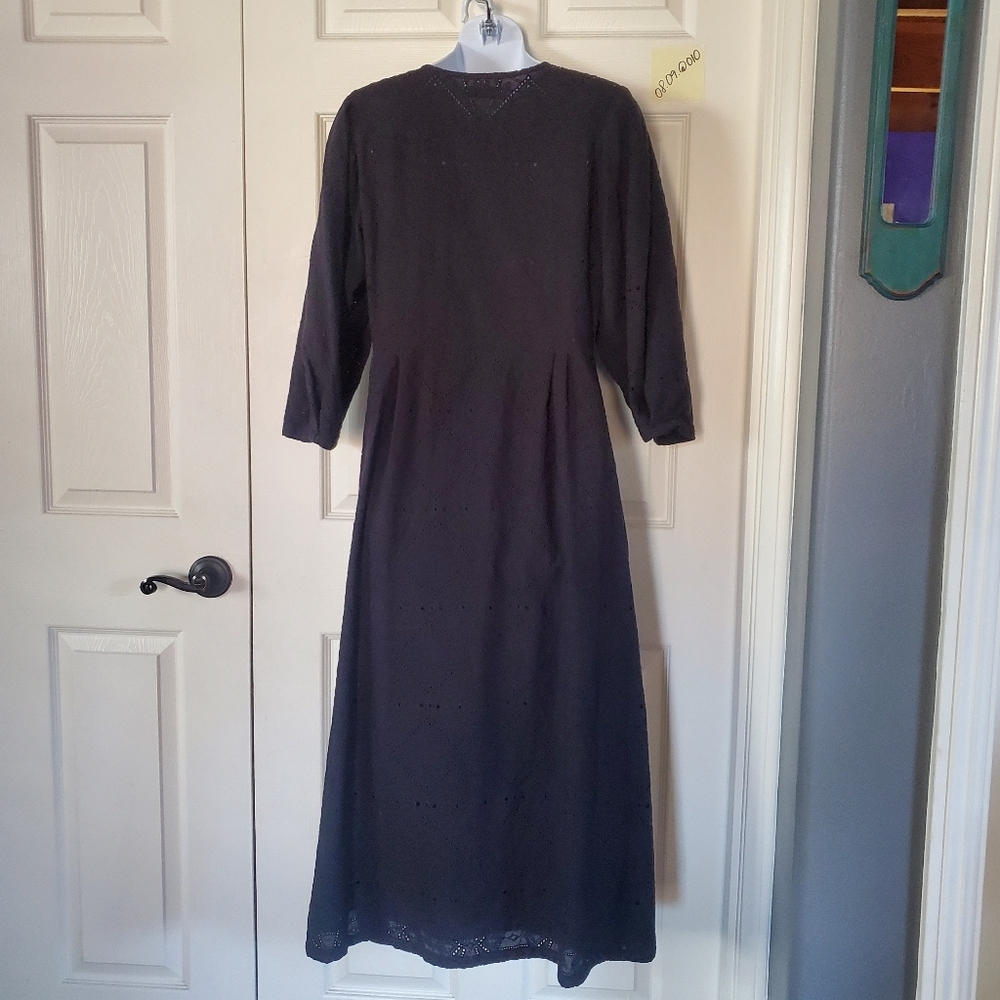 Rodebjer Sangallo Monami Dress Leg-o-Mutton Sleeve Black Eyelet Romantic Goth - Picture 6 of 14